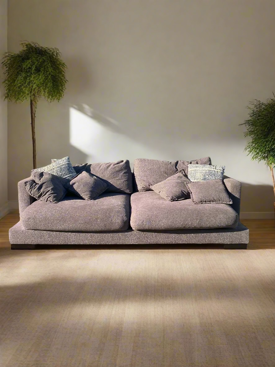 3 Seater Sofa w/Ottoman *Brown*