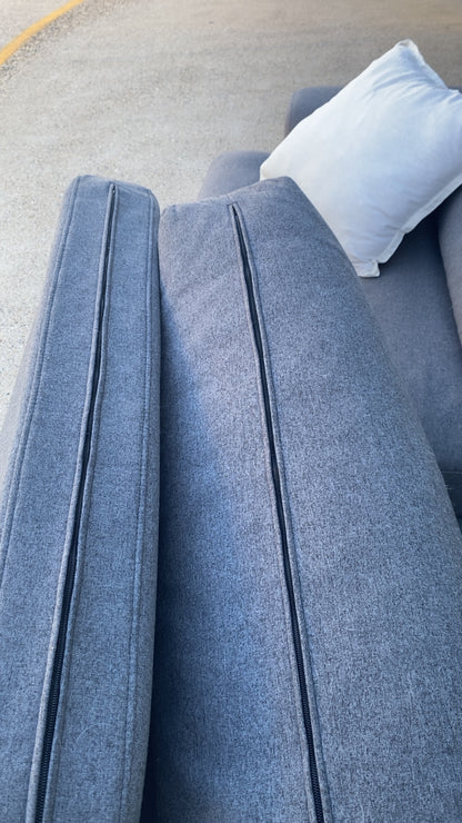 Ex Nick Scali 3 Seater Grey Sofa w/Ottoman