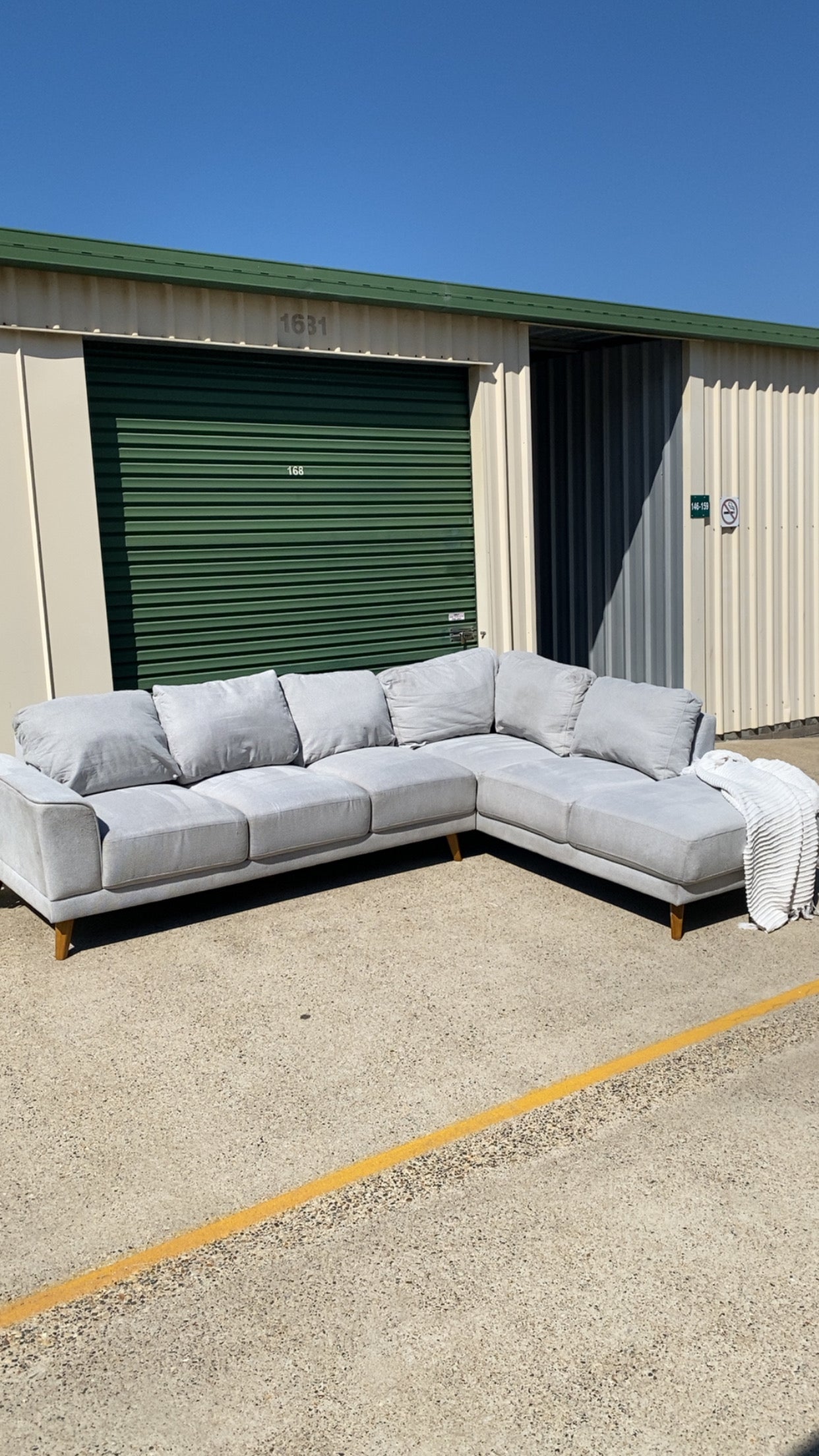 Grey L Shape Sectional Sofa