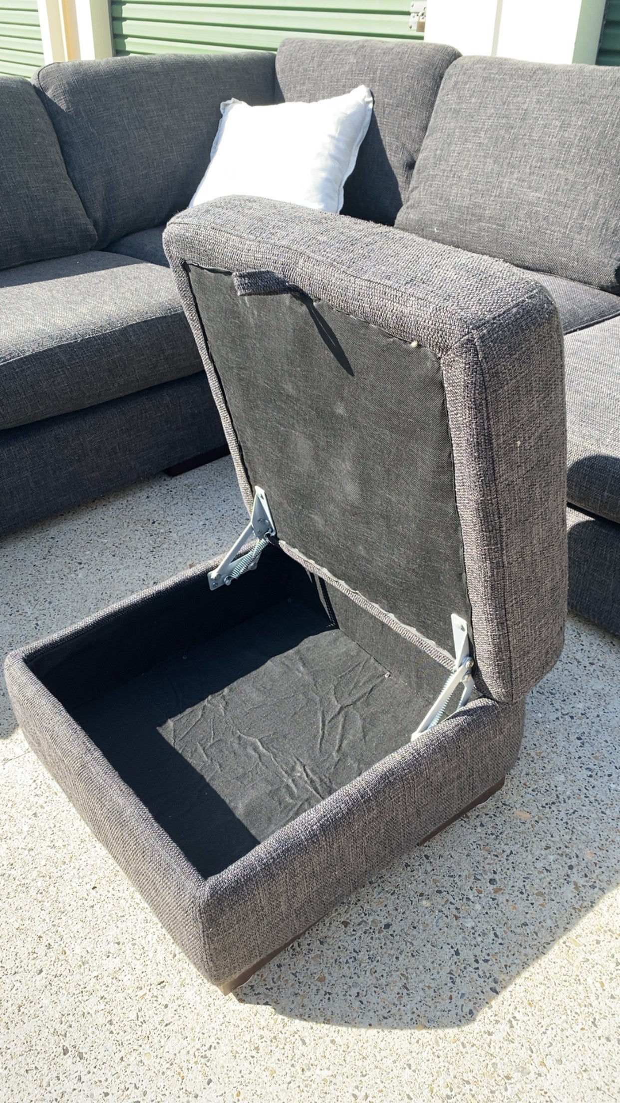 Ex FREEDOM 6 Seater Charcoal Corner Modular Sofa + Ottoman