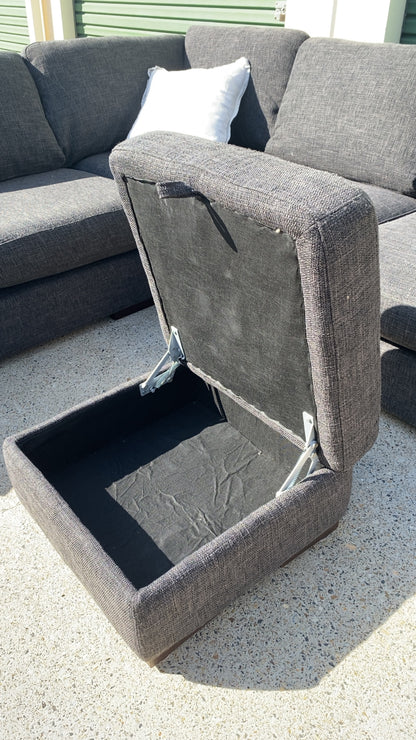 Ex FREEDOM 6 Seater Charcoal Corner Modular Sofa + Ottoman