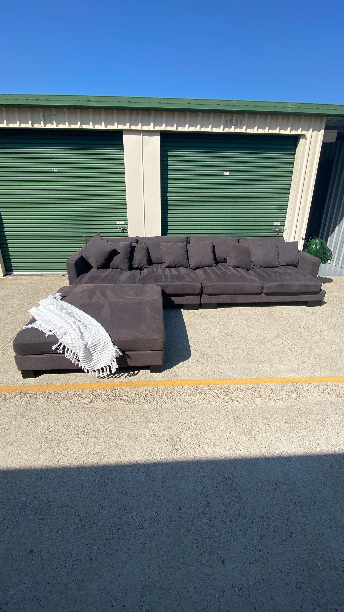 Ex Harvey Norman Manhatten 4 Seater Charcoal Grey Modular Sofa