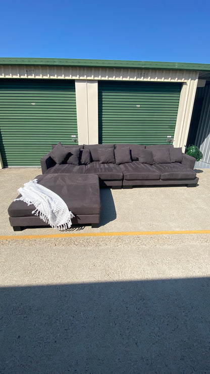 Ex Harvey Norman Manhatten 4 Seater Charcoal Grey Modular Sofa