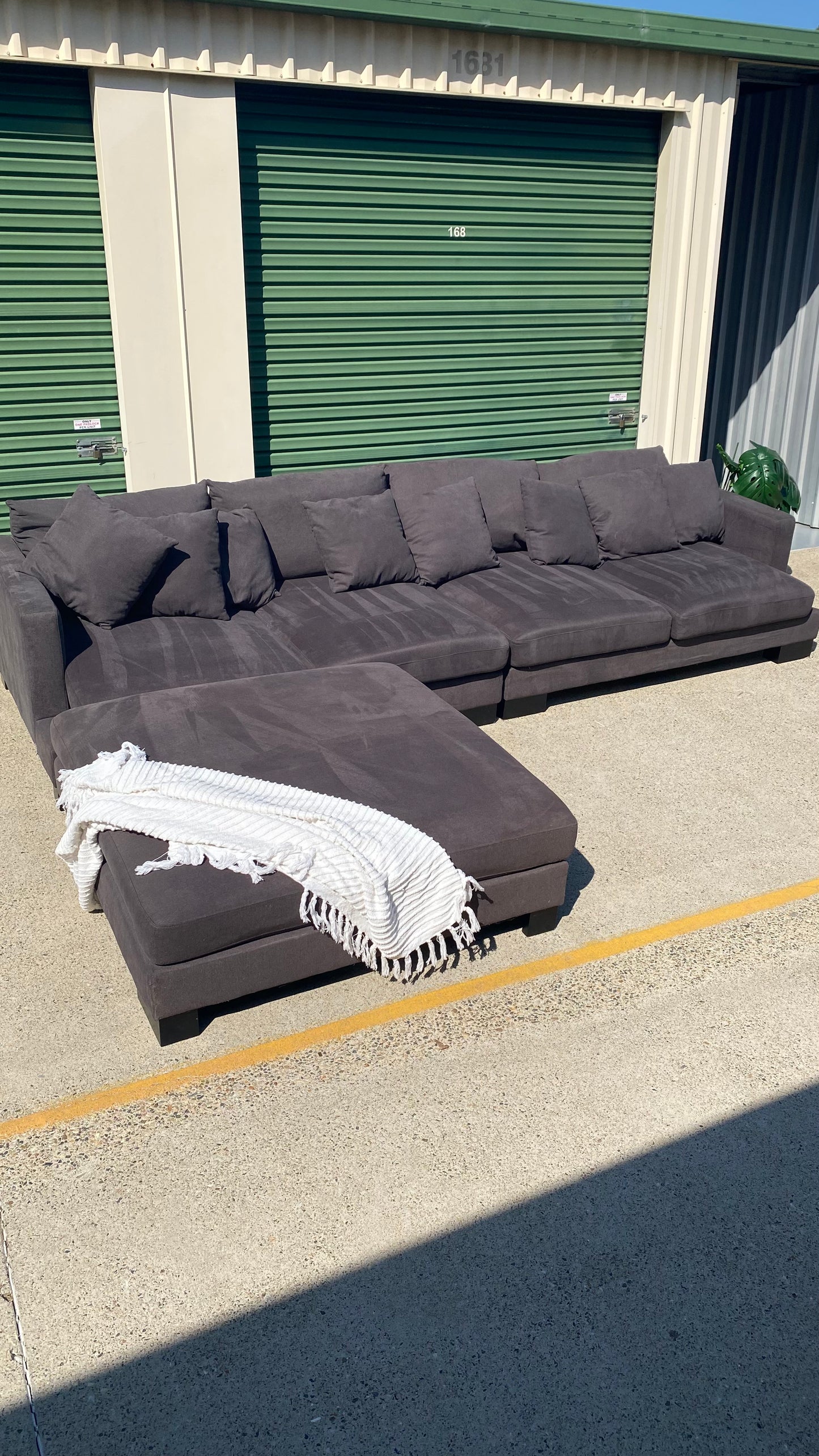 Ex Harvey Norman Manhatten 4 Seater Charcoal Grey Modular Sofa