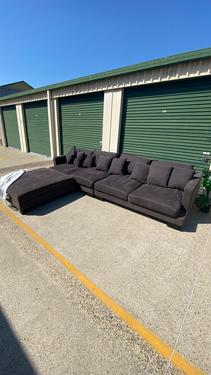 Ex Harvey Norman Manhatten 4 Seater Charcoal Grey Modular Sofa