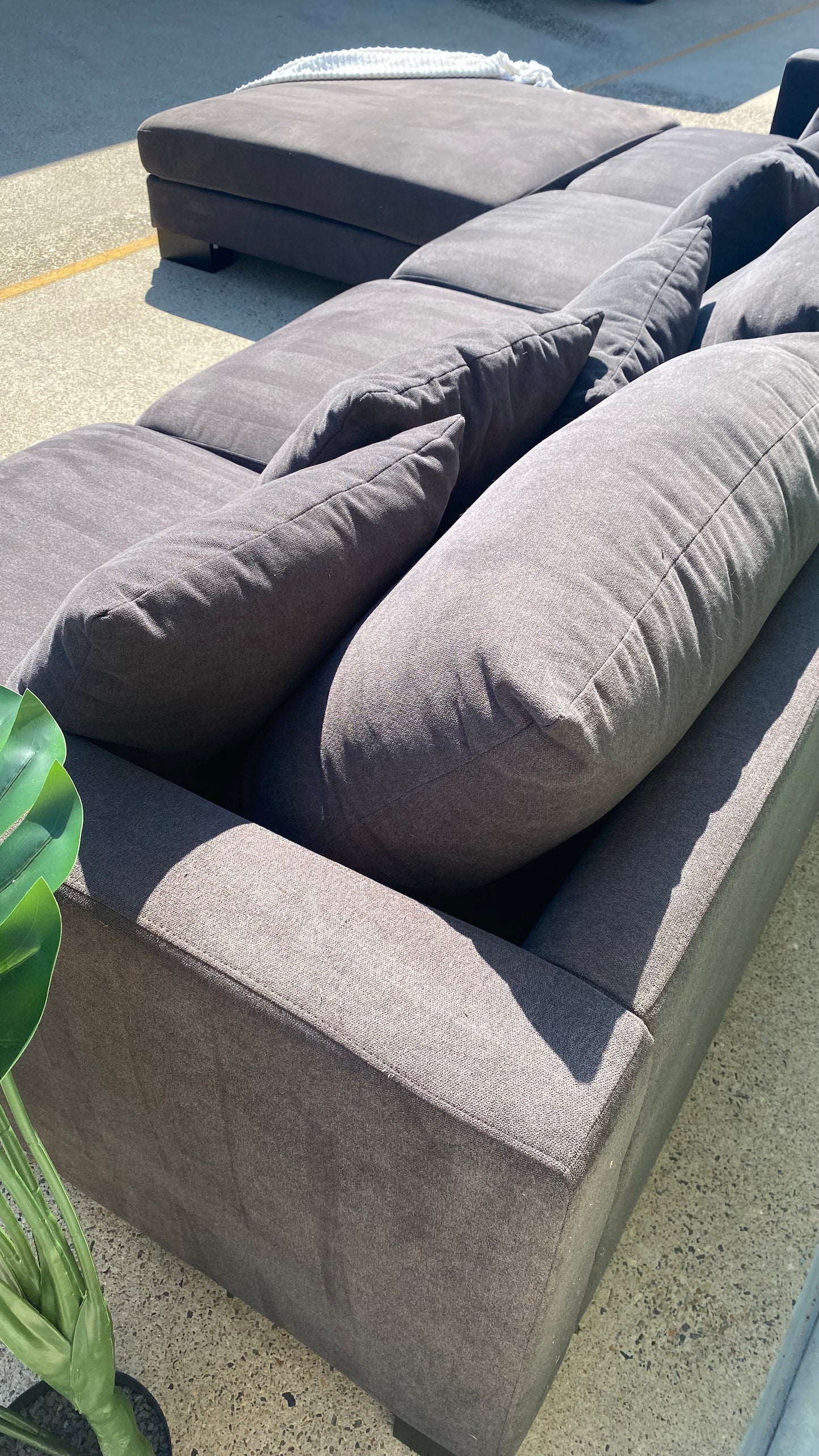 Ex Harvey Norman Manhatten 4 Seater Charcoal Grey Modular Sofa