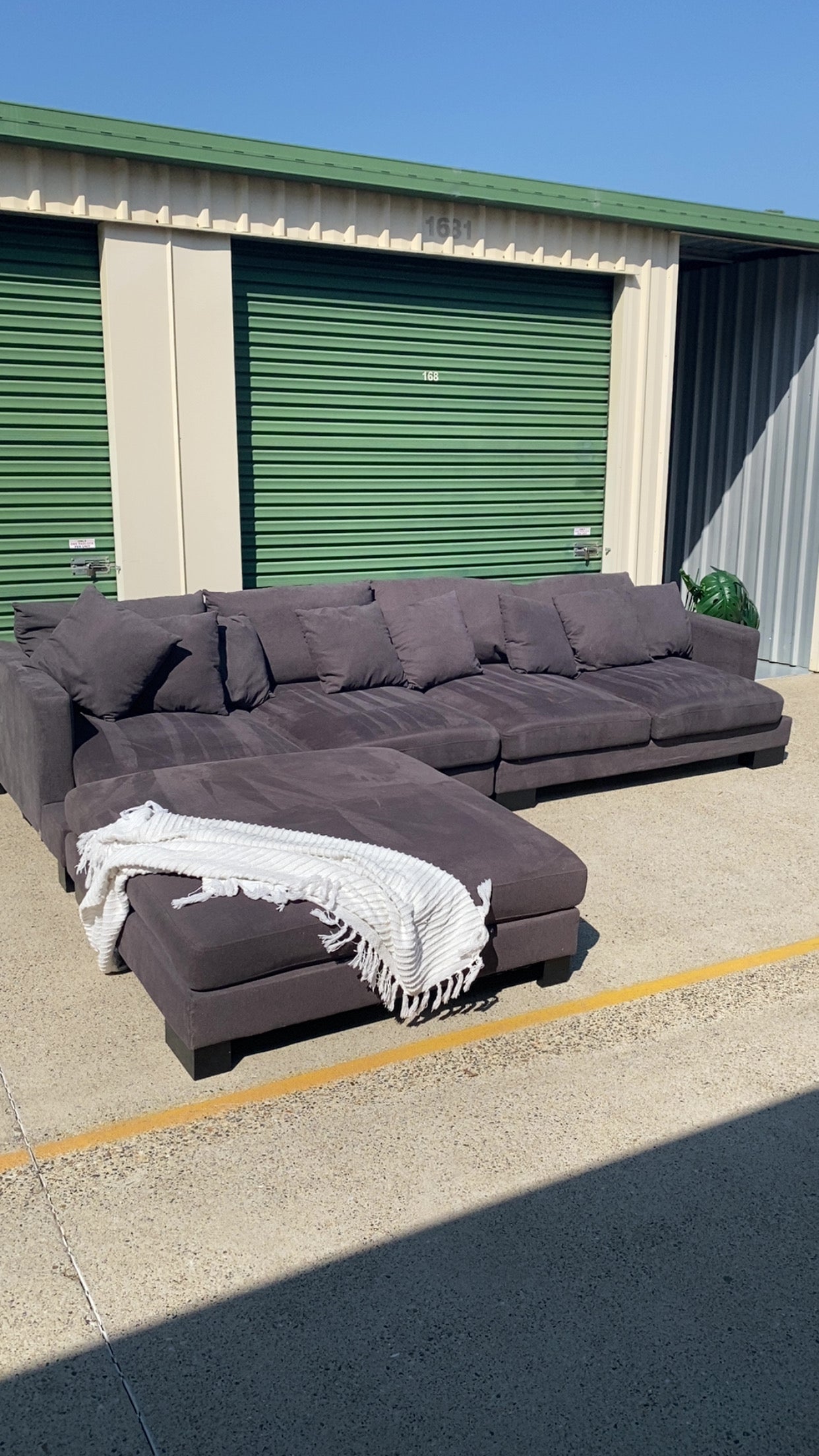 Ex Harvey Norman Manhatten 4 Seater Charcoal Grey Modular Sofa