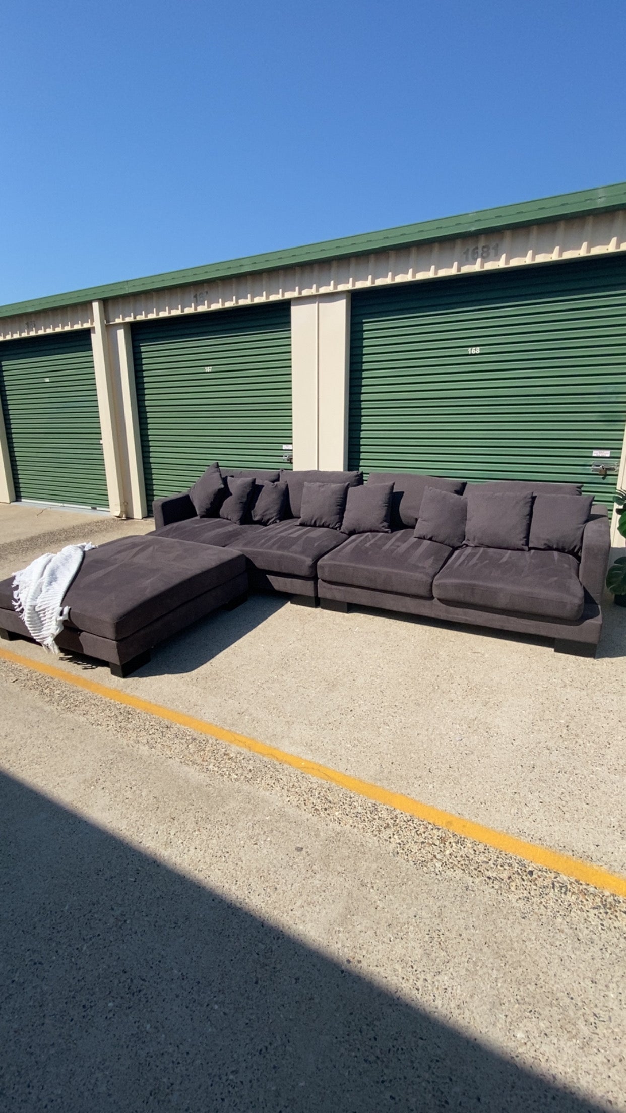 Ex Harvey Norman Manhatten 4 Seater Charcoal Grey Modular Sofa