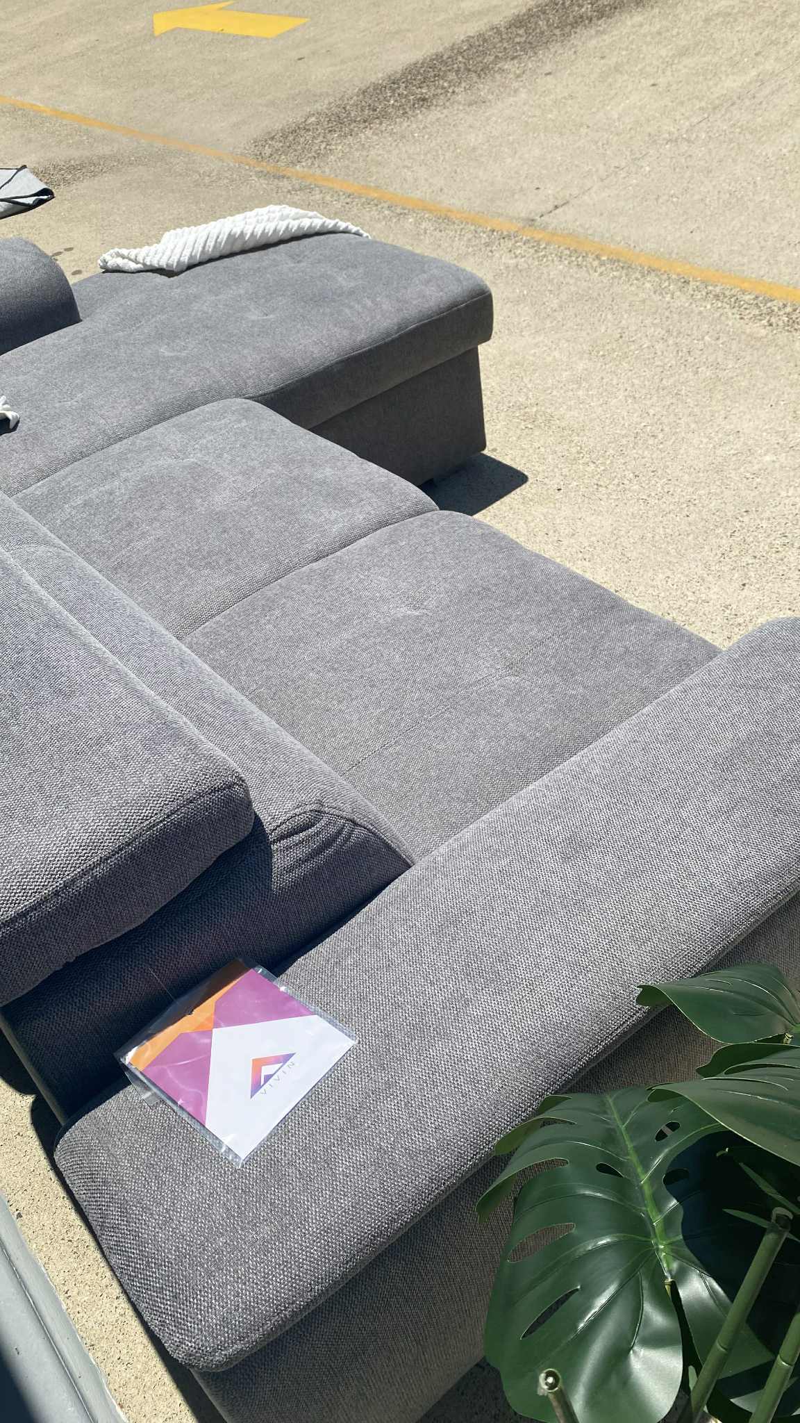 *Brand New* Ex Harvey Norman Capri 2 Seater Graphite Fabric Sofa Bed w/Chaise & Storage