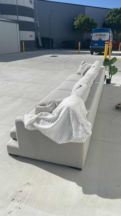Ex Freedom Long Island 4 Seater Sectional Beige Sofa