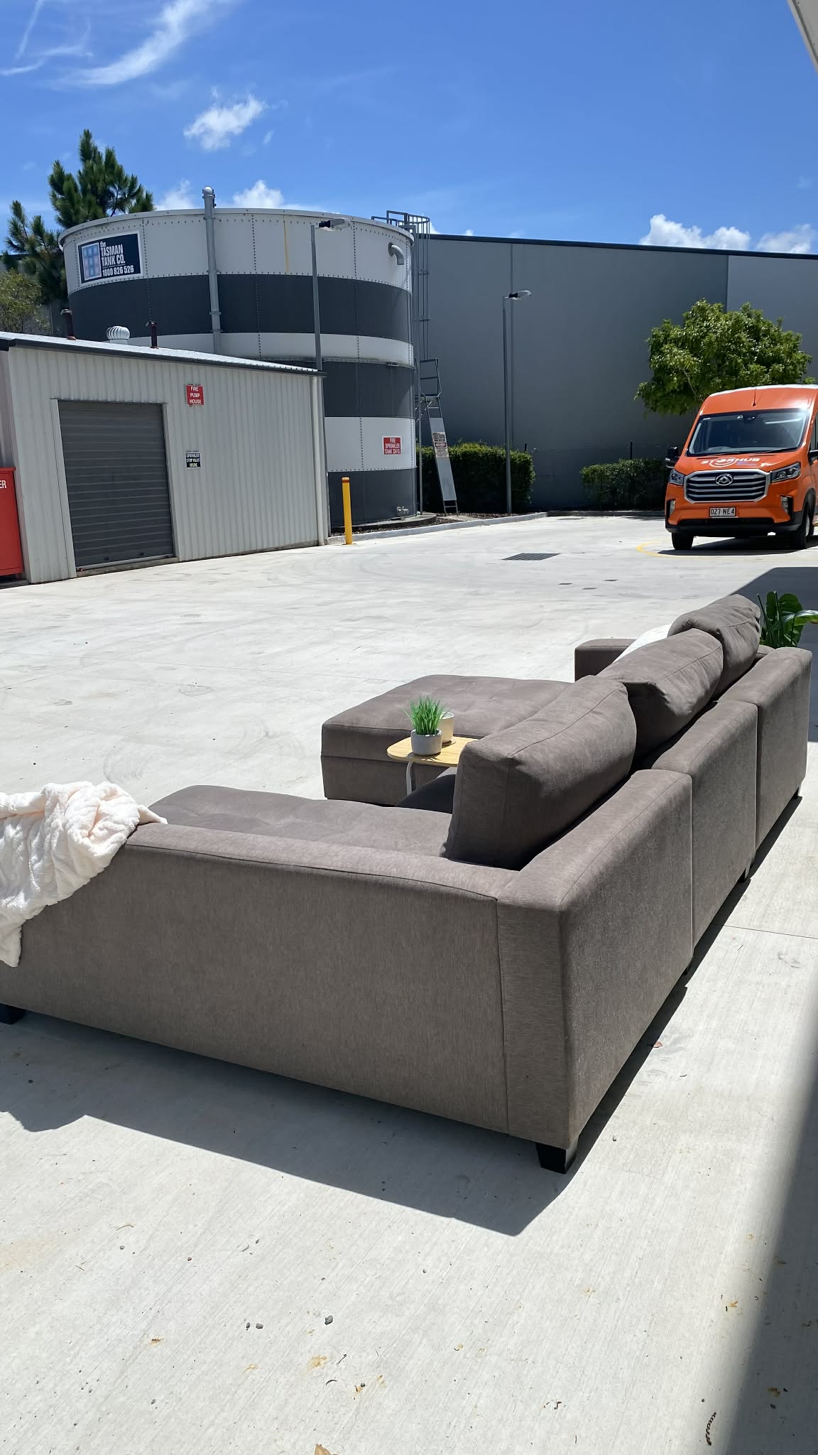 5 Seater Dark Grey Modular Sofa + Ottoman