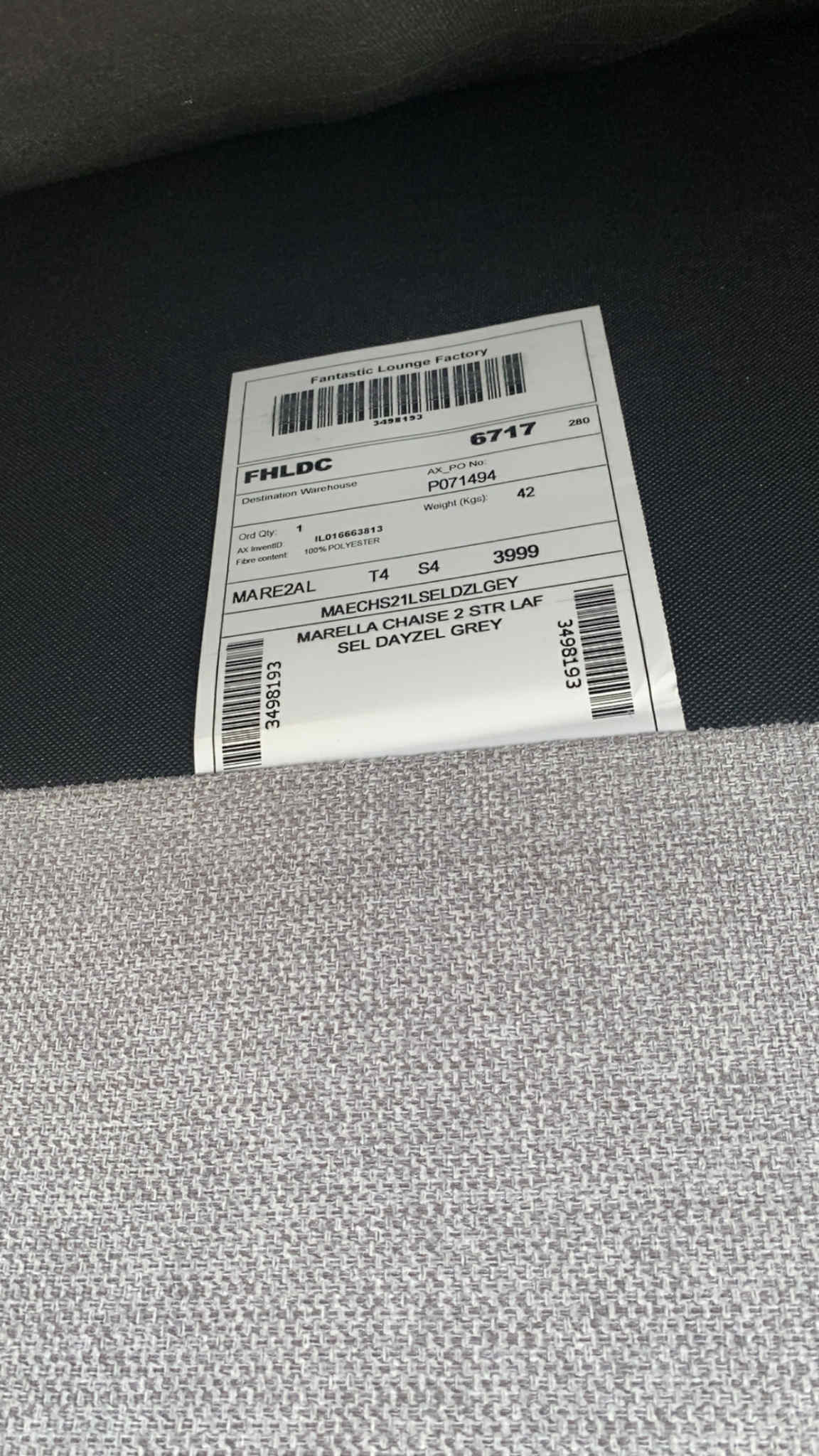 Ex Fantastic Furniture L Seater Sectional Sofa *Grey*