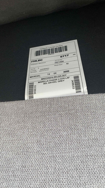 Ex Fantastic Furniture L Seater Sectional Sofa *Grey*