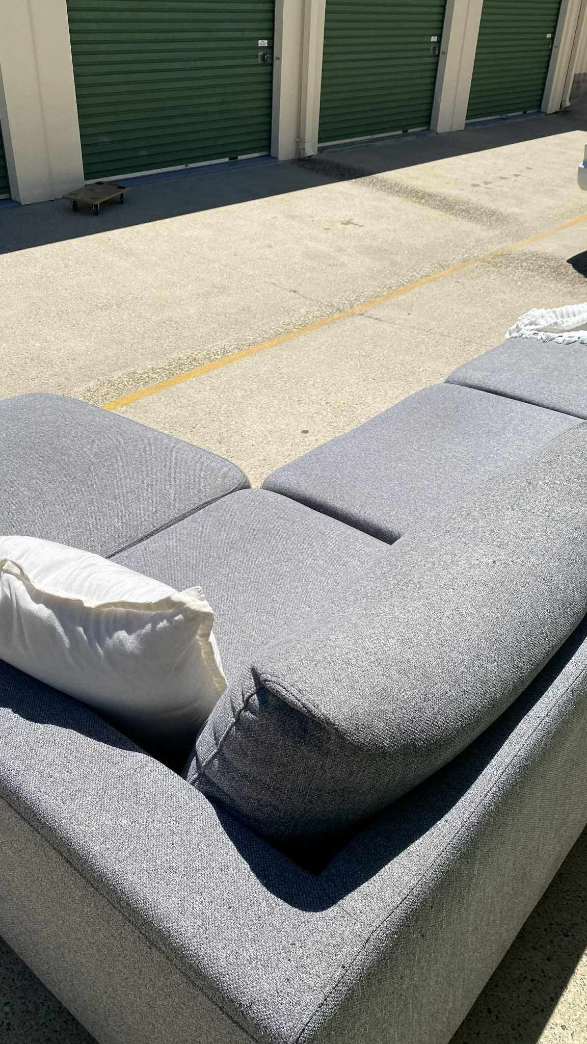 4 Seater Deep Seated Modular Grey Sofa w/Chaise