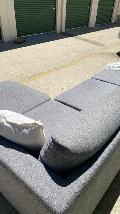 4 Seater Deep Seated Modular Grey Sofa w/Chaise