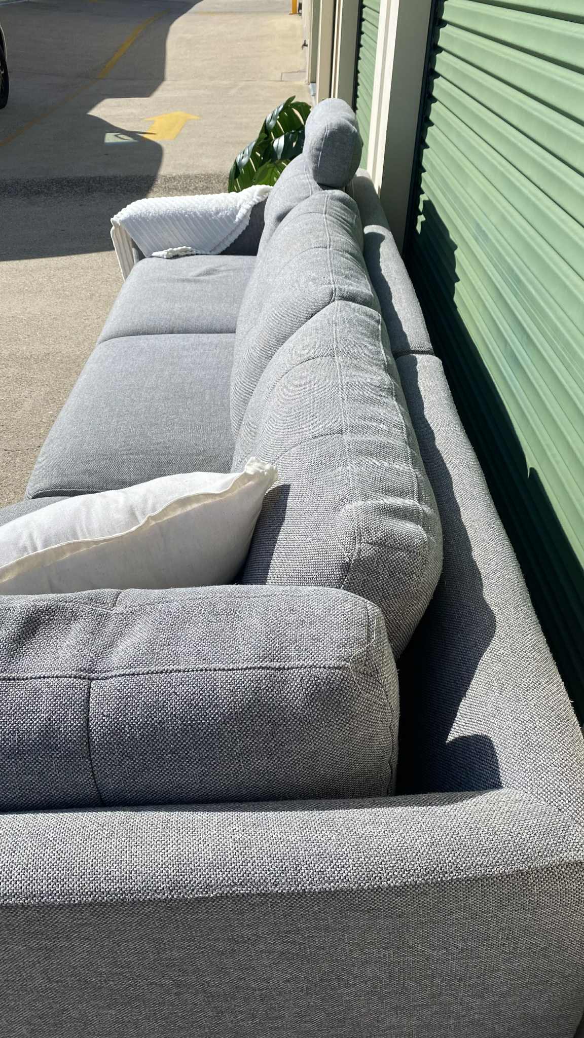 Premium Corner Modular Grey Lounge Suite w/Headrests